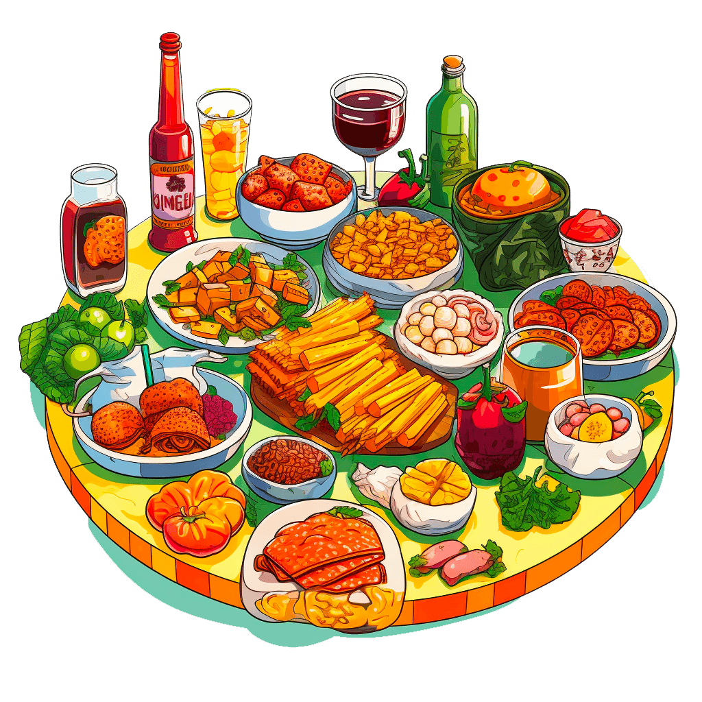 a plate with food on it.